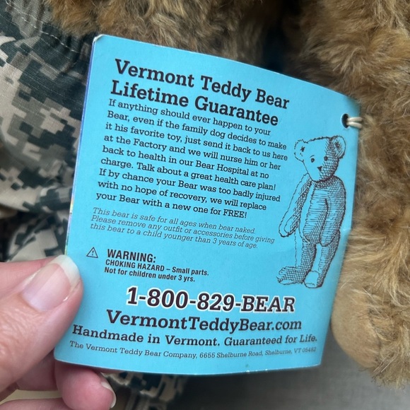 Vtg Vermont Teddy Bear handmade 18" military boots hat pants tags HTF soldier - Picture 7 of 14